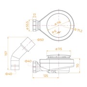 RGW Сифон для поддонов S-16-1 442416100-01