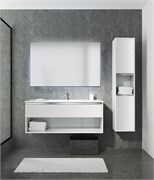SANVIT КОНТУР Тумба подвесная для ванной комнаты , 1 выдвижной ящик, 1 открытая ниша (раковина r9100d) kkont100w