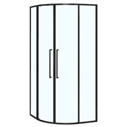 AZARIO Душевое ограждение Шанхай 800х800х1950 четверть круга, прозрачное стекло 6 мм, профиль черный матовый (AZ-S43-80-MB-CL) AZ-S43-80-MB-CL