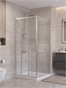 BELBAGNO Uno-195 Душевой уголок квадратный размер 90x90 см, двери раздвижные, профиль - сатин / стекло - прозрачное UNO-195-AF-31-90-C-IN