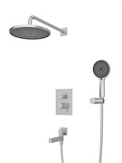 BELBAGNO DELTA2.0 Душевой комплект встраиваемый с изливом (смеситель встраиваемый, верхний душ, ручной душ со шлангом и держателем), сатин DEL2.0-VDSET-IN DEL2.0-VDSET-IN