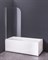 GROSSMAN Шторка для ванны GR-100 (140*80) алюминиевый профиль, стекло ПРОЗРАЧНОЕ 6мм - фото 117766