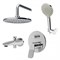 AM.PM X-Joy, набор: см-ль д/в/душа, верхний душ 220 мм, держатель д/верхн.душа, душ.набор (ручн FB85A10020