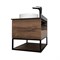 COMFORTY Тумба-умывальник "Порто-75" дуб тёмно-коричневый с черной столешницей c раковиной 9110 COMFORTY 00-00008926