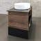 COMFORTY Тумба-умывальник "Штутгарт-60" дуб тёмно-коричневый с черной столешницей с отверстием под смеситель №12 c рак. 9111 COMFORTY 00-00001698