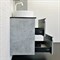 COMFORTY Тумба-умывальник "Эдинбург-60-2" бетон светлый с черной столешницей с отверстием под смеситель, с раковиной 9111 COMFORTY 00-00005701
