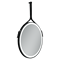 SANCOS Зеркало для ванной комнаты  Dames D650 с подсветкой , ремень из натуральной черной кожи, арт. DA650 - фото 182750