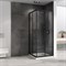 ABBER Душевой уголок  Schwarzer Diamant AG02090BH, размер 90x90 см, двери раздвижные, стекло 6 мм AG02090BH