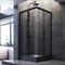 AM.PM W90G-403-090BT Душевое ограждение Gem Square Slide 90x90 стекло прозрачное, профиль черный матовый, W90G-403-090BT