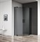 CEZARES Slider Душевой уголок полукруглый двери распашные, профиль - черный  / стекло - серое, размер 90х90 см, стекло 8 мм SLIDER-R-2-90/100-GRIGIO-NERO