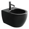 CERAMICA NOVA Play Подвесное биде с керамическим донным клапаном, 1 отверстие под смеситель, цвет черный матовый CN3002MB