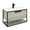 COMFORTY Тумба-умывальник подвесной Бонн 90 графит/дуб дымчатый с раковиной Quadro 90 COMFORTY 00-00011781