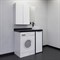 COMFORTY Набор мебели под стиральную машину напольный "Лозанна-100" белый глянец со столешницей под мрамор Калакатта Блэк с раковиной 9111 COMFORTY 00-00013800