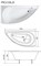 1MARKA Piccolo Ванна асимметричная пристенная размер 150х75 см, цвет белый - фото 244336