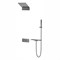 VINCEA Душевой комплект Futura VSFW-2F11TGM термостатический встраиваемый, 3 режима, вороненая сталь VSFW-2F11TGM