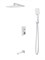 BELBAGNO Due Душевой комплект встраиваемый с изливом (смеситель встраиваемый, верхний душ, ручной душ со шлангом, штуцер с держателем), хром DUE-VDSET-CRM