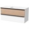 SANCOS Delta Тумба подвесная 995х445х500, c двумя ящиками оснащенными доводчиками, правая, дуб светлый/белый DL100RW