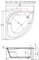 AQUANET Fregate Ванна акриловая четверть круга встраиваемая / пристенная размер 120x120 см с каркасом, белый AQUANET-205488