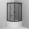 AM.PM Gem Душевое ограждение четверть круга 90x90 см, без поддона, двери раздвижные, профиль - черный матовый / стекло - прозрачное, 5 мм W90G-401A090BT