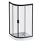 AM.PM Gem Душевое ограждение четверть круга 100x100 см, без поддона, двери раздвижные, профиль - черный матовый / стекло - прозрачное, 5 мм W90G-401-100BT