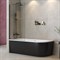 CEZARES Liberta Шторка на ванну прямоугольный ширина 90 см двери  профиль - черный / стекло - прозрачное 8 мм - фото 262403