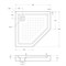 BELBAGNO Душевой поддон пятиугольный акриловый размер 90x90 см, белый TRAY-BB-P-90-15-W