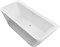 AQUANET Family Акриловая ванна отдельностоящая / пристенная асимметричная с фронтальной панелью, ножками и сливом-переливом, размер 170x75 см,белый AQUANET- 13775-GW