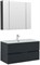 AQUANET Мебель для ванной подвесная Алвита New 100 2 ящика, антрацит - фото 264104