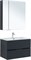 AQUANET Мебель для ванной подвесная Алвита New 80 2 ящика, антрацит - фото 264433