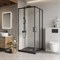 BELBAGNO Luce Душевой уголок квадратный размер 90x90 см профиль - черный / стекло - прозрачное, двери раздвижные, стекло 6 мм LUCE-A-2-90-C-NERO - фото 266963