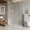 BELBAGNO Luce Душевой уголок прямоугольный размер 140x100 см профиль - хром / стекло - прозрачное, двери раздвижные, стекло 6 мм LUCE-AH-1-140/100-C-Cr - фото 267039
