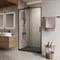 BELBAGNO Luce Душевая дверь в нишу ширина 120 см профиль - черный / стекло - прозрачное, двери раздвижные, стекло 6 мм LUCE-BF-1-120-C-NERO - фото 267336