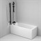 AM.PM Gem Шторка на борт ванны 80х140, поворотная, профиль черный матовый, стекло прозрачное W90BS-D080-140BT