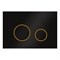 VECONI Кнопка смыва Round Design VFRD-BLG, 150х220х13, пластик, черный, кайма - матовое золото - фото 272853