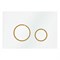 VECONI Кнопка смыва Round Design VFRD-WHG, 150х220х13, пластик, белый, кайма - матовое золото VFRD004WHG