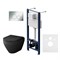 AM.PM Spirit V2.0 Инсталляция с клавишей Pro L хром с подвесным безободковым унитазом Spirit V2.0 FlashClean черный матовый с IS49051.701700MB