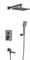 CEZARES Slider Душевой комплект встраиваемый с изливом (смеситель встраиваемый, верхний душ, ручной душ со шлангом, излив, штуцер с держателем), оружейная сталь SLIDER-VDSET-GM
