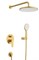 CEZARES Stylus Душевой комплект встраиваемый (смеситель встраиваемый, верхний душ, ручной душ со шлангом, штуцер с держателем), брашированное золото STYLUS-DSET-BORO