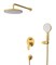 CEZARES Stylus Душевой комплект встраиваемый (смеситель встраиваемый, верхний душ, ручной душ со шлангом, штуцер с держателем), брашированное золото STYLUS-DSET-BORO