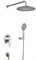 CEZARES Stylus Душевой комплект встраиваемый (смеситель встраиваемый, верхний душ, ручной душ со шлангом, штуцер с держателем), сатин STYLUS-DSET-IN