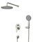 CEZARES Stylus Душевой комплект встраиваемый (смеситель встраиваемый, верхний душ, ручной душ со шлангом, штуцер с держателем), сатин STYLUS-DSET-IN
