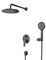 CEZARES Stylus Душевой комплект встраиваемый (смеситель встраиваемый, верхний душ, ручной душ со шлангом, штуцер с держателем), черный матовый STYLUS-DSET-NOP