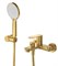 CEZARES Stylus Смеситель для ванны и душа однорычажный в комплекте с ручным душем, шлангом и держателем, брашированное золото STYLUS-VD-BORO