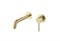 AQUATEK ЕВРОПА Смеситель для раковины настенный 2 отв. (внешняя и скрытая часть), шлиф. золото AQ1313BG