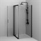 AM.PM Gem Душевое ограждение квадратное, распашная дверь 90x90 матовый черный, стекло прозрачное W90G-404-9090-BT