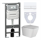 CERAMICA NOVA Сет 4 в 1: Подвесной унитаз Metric Rimless арт. CN3007 + Шумоизоляционная панель для инсталляции арт. CN1000 + Система инсталляции для унитазов CERAMICANOVA Envision с кнопкой смыва Flat цвет белый, креплениями, арт. CN1002W CN3007_1002W_1000