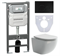 CERAMICA NOVA Сет 4 в 1: Подвесной унитаз Forma Rimless арт. CN3009 + Шумоизоляционная панель для инсталляции арт. CN1000 + Система инсталляции для унитазов CERAMICANOVA Envision с кнопкой смыва Round цвет чёрный матовый и креплениями, арт. CN1001B CN3009_1001B_1000
