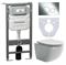 CERAMICA NOVA Сет 4 в 1: Подвесной унитаз Forma Rimless арт. CN3009 + Шумоизоляционная панель для инсталляции арт. CN1000 + Система инсталляции для унитазов CERAMICANOVA Envision с кнопкой смыва Round цвет хром и креплениями, арт. CN1001CH CN3009_1001CH_1000