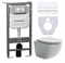 CERAMICA NOVA Сет 4 в 1: Подвесной унитаз Forma Rimless арт. CN3009 + Шумоизоляционная панель для инсталляции арт. CN1000 + Система инсталляции для унитазов CERAMICANOVA Envision с кнопкой смыва Flat цвет белый, креплениями, арт. CN1002W CN3009_1002W_1000