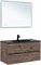 AQUANET Тумба под раковину подвесная Алвита New 100 2 ящика, дуб веллингтон табак AQUANET-334188